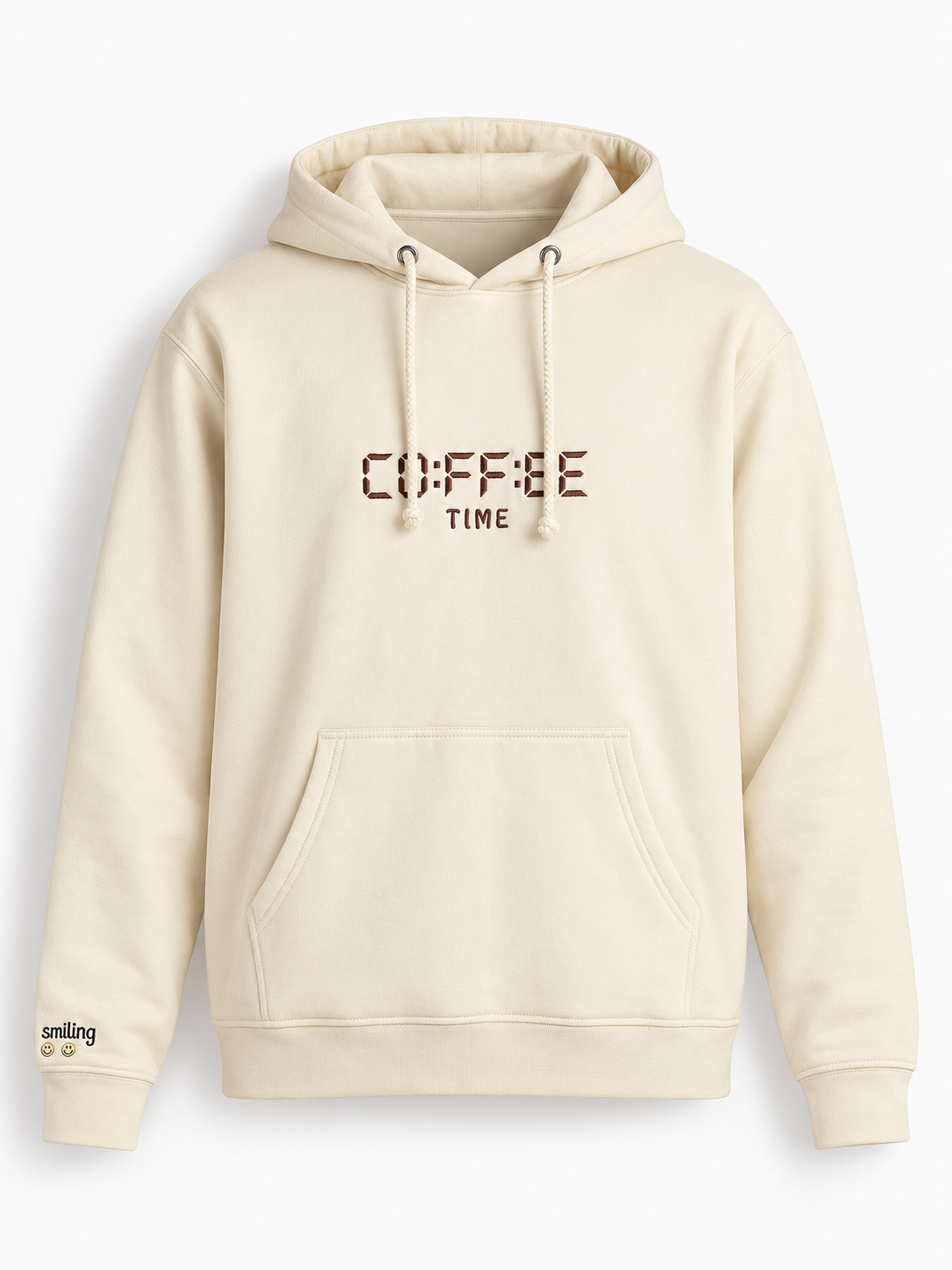 Unisex Premium Oversized Cotton Hoodie - Embroidery Coffee